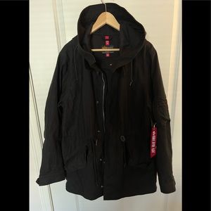 LIKE NEW Alpha Industries long black coat
